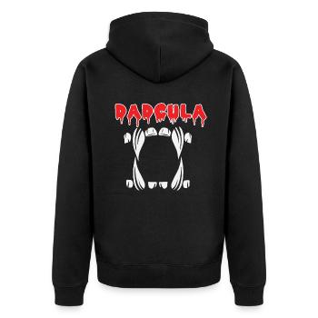 Funny Dad Vampire Horror Scary Halloween - Unisex Premium Bio Zip Hoodie - Schwarz - Hinten - Nico (187cm)
