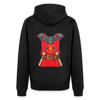 Funny Knight Costume For Halloween - Unisex Premium Bio Zip Hoodie - Schwarz - Hinten - Nico (187cm)
