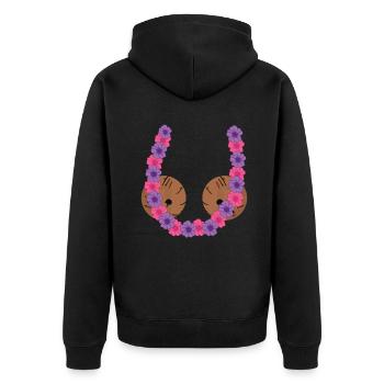 Funny Hawaiian Costume For Halloween - Unisex Premium Bio Zip Hoodie - Schwarz - Hinten - Nico (187cm)