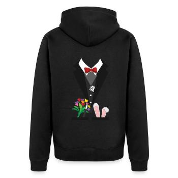 Funny Magician Costume For Halloween - Unisex Premium Bio Zip Hoodie - Schwarz - Hinten - Nico (187cm)