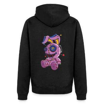 Creepy Voodoo Horror Scary Halloween - Unisex Premium Organic Zip Hoodie - black - Back - Nico (187cm)