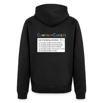 Camping-cariste Humour Camping-car Homme Et Femme - Veste à capuche bio Premium Unisexe - noir - Dos - Nico (187cm)