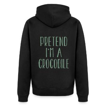 Funny Pretend I'm Crocodile Costume For Halloween - Unisex Premium Bio Zip Hoodie - Schwarz - Hinten - Nico (187cm)