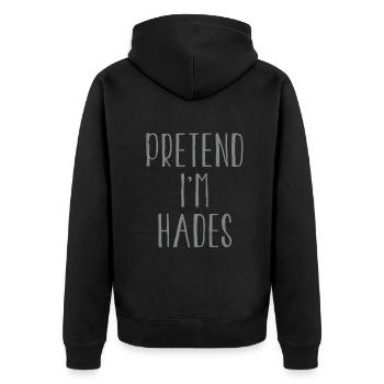 Drôle de faire semblant que je suis Hadès Costume pour Halloween - Veste à capuche bio Premium Unisexe - noir - Dos - Nico (187cm)