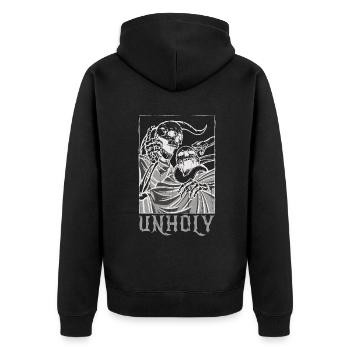 Skeleton Bones Tarot Card Occult Unholy Gothic - Unisex Premium Bio Zip Hoodie - Schwarz - Hinten - Nico (187cm)