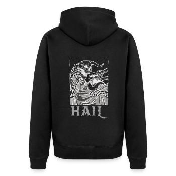 Squelette Os Tarot Carte Occulte Grêle Gothique - Veste à capuche bio Premium Unisexe - noir - Dos - Nico (187cm)