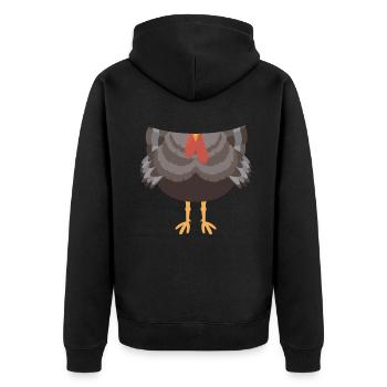 Funny Animal Ostrich Costume For Halloween - Unisex Premium Bio Zip Hoodie - Schwarz - Hinten - Nico (187cm)