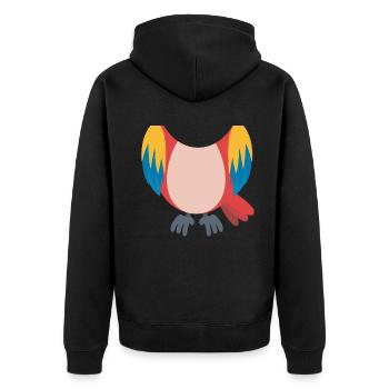 Funny Animal Parrot Costume For Halloween - Unisex Premium Bio Zip Hoodie - Schwarz - Hinten - Nico (187cm)