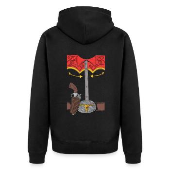 Funny Cowboy Costume For Halloween - Unisex Premium Bio Zip Hoodie - Schwarz - Hinten - Nico (187cm)