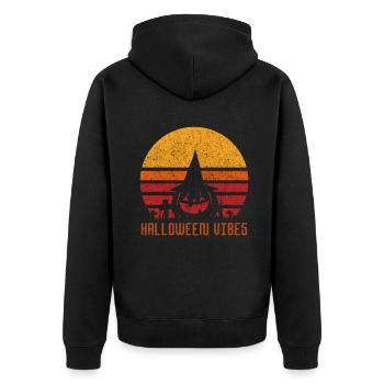 Horreur Rétro Vintage Pumpkin Vibes Halloween - Veste à capuche bio Premium Unisexe - noir - Dos - Nico (187cm)