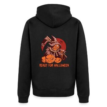 Horreur Scythe Witch Pumpkin Prêt Halloween - Veste à capuche bio Premium Unisexe - noir - Dos - Nico (187cm)