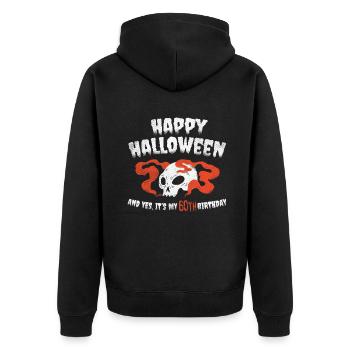 Horreur effrayante Age 60 ans Naissance Naissance Né Halloween - Veste à capuche bio Premium Unisexe - noir - Dos - Nico (187cm)