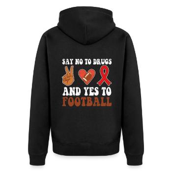 Peace Ribbon Week Awareness Yes FootBall Wear Red - Unisex Premium Organic Zip Hoodie - black - Back - Nico (187cm)