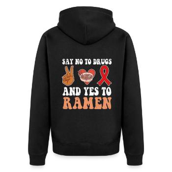 Peace Ribbon Week Awareness Yes Ramen Wear Red - Unisex Premium Organic Zip Hoodie - black - Back - Nico (187cm)