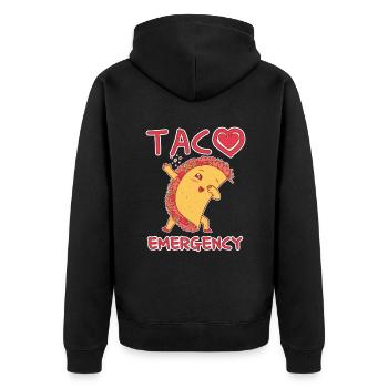 Cute Kawaii Heart Dab Dabbing Taco Emergency - Unisex Premium Organic Zip Hoodie - black - Back - Nico (187cm)