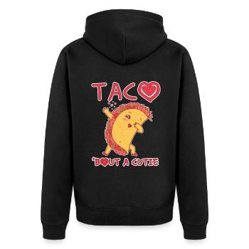 Talk Cute Kawaii Heart Dab Dabbing Taco - Unisex Premium Organic Zip Hoodie - black - Back - Nico (187cm)
