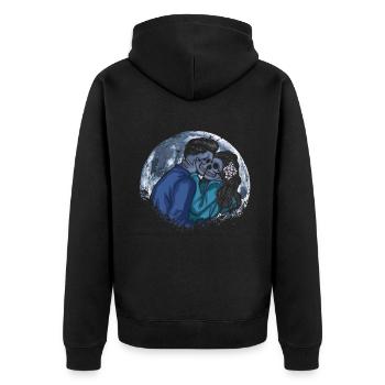 Occult Skeleton Lovers Tarot Gothic Halloween - Unisex Premium Bio Zip Hoodie - Schwarz - Hinten - Nico (187cm)