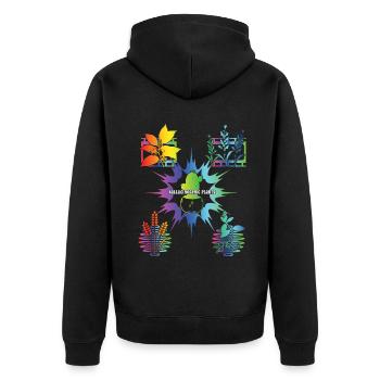 Occult Art Plants Goblincore Gothic Halloween - Unisex Premium Bio Zip Hoodie - Schwarz - Hinten - Nico (187cm)
