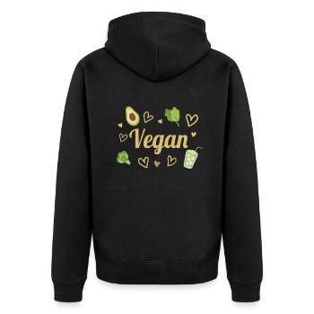 Avocat Cœur Légume Végétarien Végétalien - Veste à capuche bio Premium Unisexe - noir - Dos - Nico (187cm)