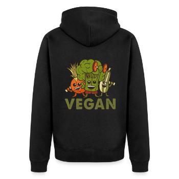 Exercice légume végétarien végétalien - Veste à capuche bio Premium Unisexe - noir - Dos - Nico (187cm)