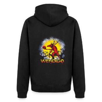 Folk Creature Wendigo Forest Halloween Cryptid - Unisex Premium Organic Zip Hoodie - black - Back - Nico (187cm)