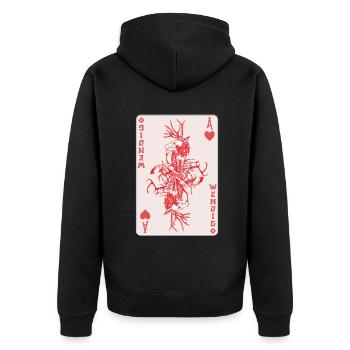 Folk Creature Wendigo Card Halloween Cryptid - Unisex Premium Organic Zip Hoodie - black - Back - Nico (187cm)
