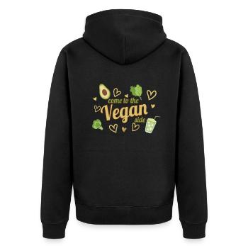 Avocado Heart Vegetable Végétarien Venez à Vegan - Veste à capuche bio Premium Unisexe - noir - Dos - Nico (187cm)