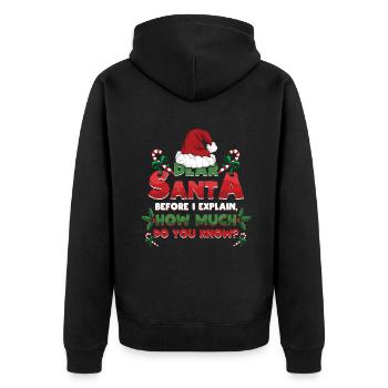 December Santa Explain Love Christmas - Unisex Premium Organic Zip Hoodie - black - Back - Nico (187cm)