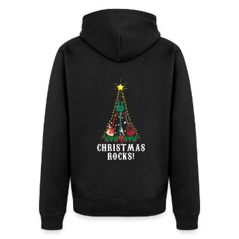 Décembre Noël Rocks Guitare Rocker Noël - Veste à capuche bio Premium Unisexe - noir - Dos - Nico (187cm)