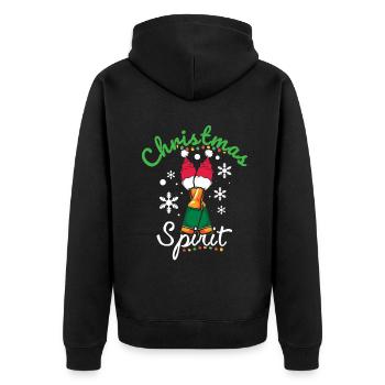 December Drink Beer Lover Spirit Santa Christmas - Unisex Premium Bio Zip Hoodie - Schwarz - Hinten - Nico (187cm)