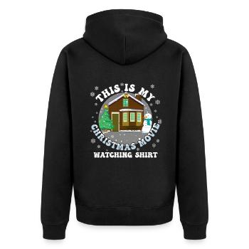 December Christmas Movie Watching Love Christmas - Unisex Premium Bio Zip Hoodie - Schwarz - Hinten - Nico (187cm)