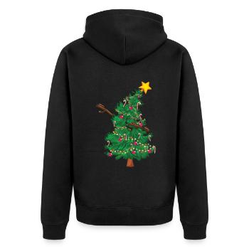 December Christmas Dab Dabbing Tree Love Christmas - Unisex Premium Bio Zip Hoodie - Schwarz - Hinten - Nico (187cm)