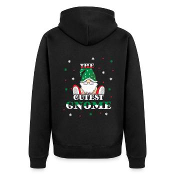 December Cutest Gnome Love Christmas - Unisex Premium Bio Zip Hoodie - Schwarz - Hinten - Nico (187cm)