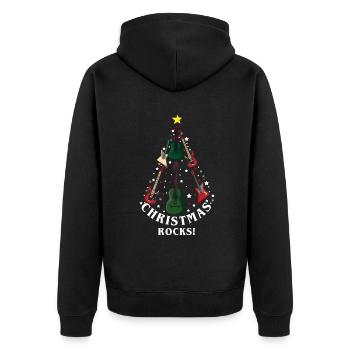 Décembre Noël Rocks Guitare Amour Noël - Veste à capuche bio Premium Unisexe - noir - Dos - Nico (187cm)