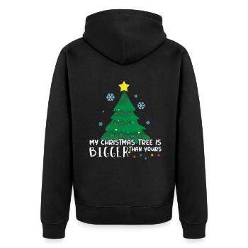December My Christmas Tree Bigger Funny Christmas - Unisex Premium Bio Zip Hoodie - Schwarz - Hinten - Nico (187cm)