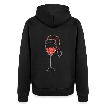 December Alcohol Red Wine Lover Ugly Christmas - Unisex Premium Bio Zip Hoodie - Schwarz - Hinten - Nico (187cm)