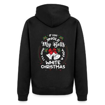 December Jingle My Balls Funny Christmas - Unisex Premium Bio Zip Hoodie - Schwarz - Hinten - Nico (187cm)