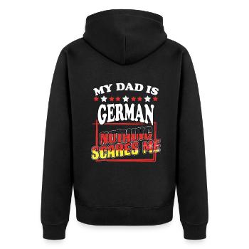 Drôle Allemagne Allemagne Papa Pride pour - Veste à capuche bio Premium Unisexe - noir - Dos - Nico (187cm)