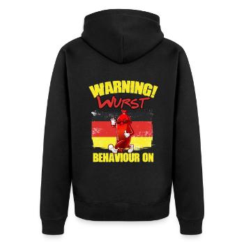 Funny German sausage sausage humor for a - Unisex Premium Organic Zip Hoodie - black - Back - Nico (187cm)
