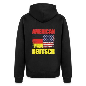 Patriotic American German drapeau américain pour - Veste à capuche bio Premium Unisexe - noir - Dos - Nico (187cm)