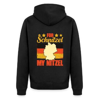 Für Schnitzel My Nitzel Lustiges Deutschland Humor - Unisex Premium Bio Zip Hoodie - Schwarz - Hinten - Nico (187cm)
