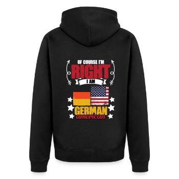 Natürlich habe ich recht Funny Deutschland Deutsch - Unisex Premium Bio Zip Hoodie - Schwarz - Hinten - Nico (187cm)