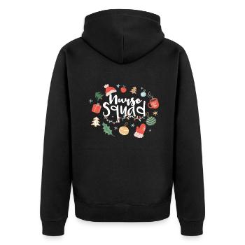 December Nurse Squad Holiday Love Christmas - Unisex Premium Bio Zip Hoodie - Schwarz - Hinten - Nico (187cm)