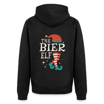 Beer Elf December Love Elf Christmas - Unisex Premium Organic Zip Hoodie - black - Back - Nico (187cm)