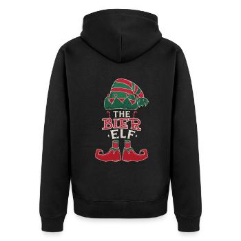Elf Beer December Love Elf Christmas - Unisex Premium Organic Zip Hoodie - black - Back - Nico (187cm)