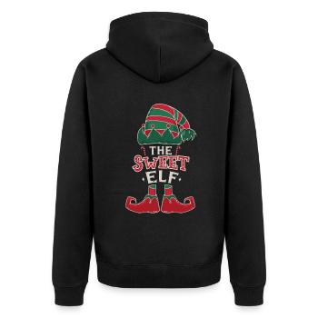 Elf Sweet December Love Elf Christmas - Unisex Premium Organic Zip Hoodie - black - Back - Nico (187cm)