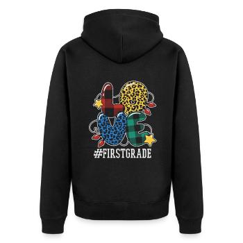 Un enseignant de première année Un élève aime Noël - Veste à capuche bio Premium Unisexe - noir - Dos - Nico (187cm)