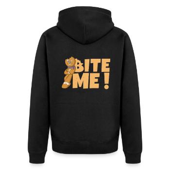 Bite Cookie December Santa Joke Funny Christmas - Unisex Premium Organic Zip Hoodie - black - Back - Nico (187cm)