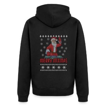 Ugly December Techno Rave Santa Ugly Christmas - Unisex Premium Organic Zip Hoodie - black - Back - Nico (187cm)