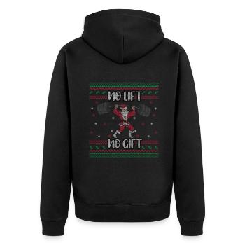 Santa Muscle Exercise Lift Ugly Christmas - Unisex Premium Organic Zip Hoodie - black - Back - Nico (187cm)
